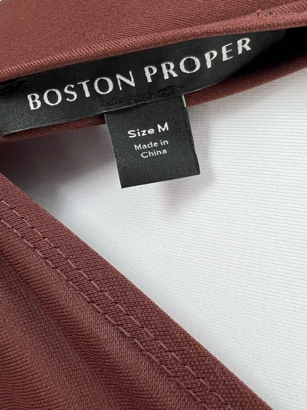 NWT Boston Proper Size Medium Ruched Maxi Dress Brown Deep V Stretch Bodycon - Picture 5 of 8